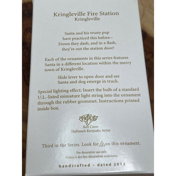 Hallmark Keepsake Kringleville Fire Station Ornament 2012 Santa & Pup Christmas - Picture 2 of 8